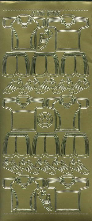 5705 - Fodbold - sportst�j - stickers - guld